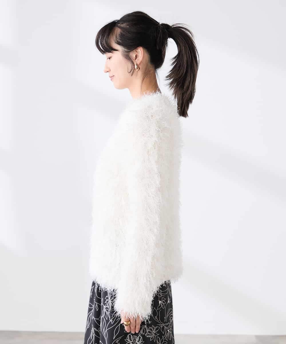 K3FDD04054 a.v.v Elmi(アー・ヴェ・ヴェ) 【低身長サイズ】ラメフェザーニット アイボリー