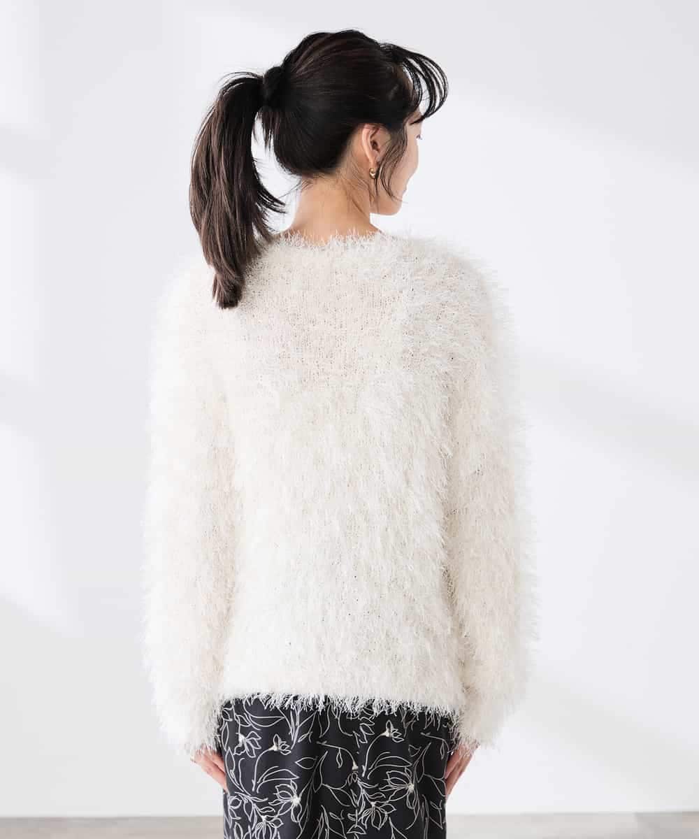 K3FDD04054 a.v.v Elmi(アー・ヴェ・ヴェ) 【低身長サイズ】ラメフェザーニット アイボリー