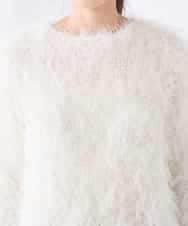 K3FDD04054 a.v.v Elmi(アー・ヴェ・ヴェ) 【低身長サイズ】ラメフェザーニット アイボリー