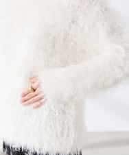 K3FDD04054 a.v.v Elmi(アー・ヴェ・ヴェ) 【低身長サイズ】ラメフェザーニット アイボリー