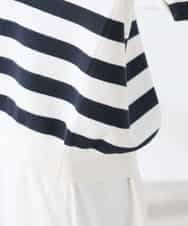 K3FDD07059 a.v.v Elmi(アー・ヴェ・ヴェ) 【低身長サイズ】ヘンリーネックボーダーニット アイボリー