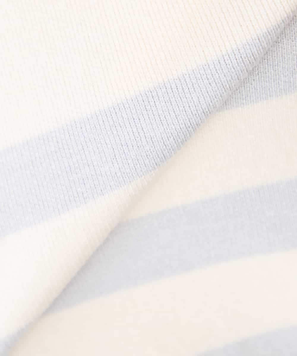 K3FDD07059 a.v.v Elmi(アー・ヴェ・ヴェ) 【低身長サイズ】ヘンリーネックボーダーニット アイボリー