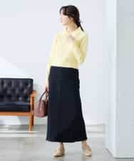 K3FDD08044 a.v.v Elmi(アー・ヴェ・ヴェ) 【低身長サイズ】ワイドリブポロニット ライトイエロー