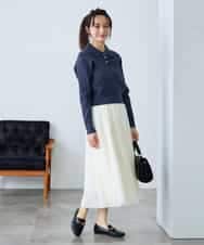 K3FDD08044 a.v.v Elmi(アー・ヴェ・ヴェ) 【低身長サイズ】ワイドリブポロニット ライトイエロー