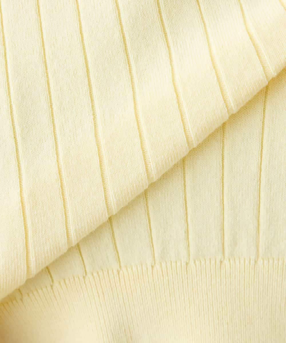 K3FDD08044 a.v.v Elmi(アー・ヴェ・ヴェ) 【低身長サイズ】ワイドリブポロニット ライトイエロー