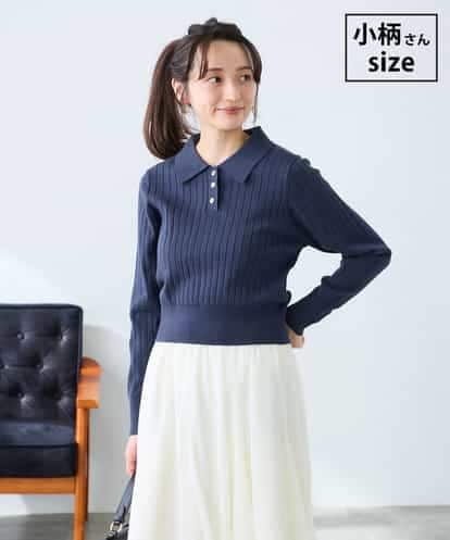 K3FDD08044 a.v.v Elmi 【低身長サイズ】ワイドリブポロニット