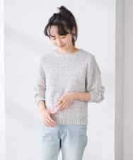 K3FDD14054 a.v.v Elmi(アー・ヴェ・ヴェ) 【低身長サイズ】ミックスヤーンニット ライトブルー