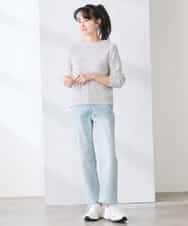 K3FDD14054 a.v.v Elmi(アー・ヴェ・ヴェ) 【低身長サイズ】ミックスヤーンニット ライトブルー