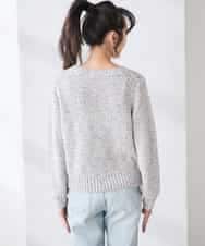 K3FDD14054 a.v.v Elmi(アー・ヴェ・ヴェ) 【低身長サイズ】ミックスヤーンニット ライトブルー