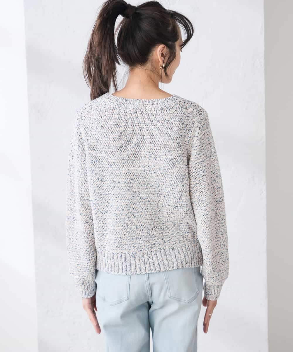 K3FDD14054 a.v.v Elmi(アー・ヴェ・ヴェ) 【低身長サイズ】ミックスヤーンニット ライトブルー