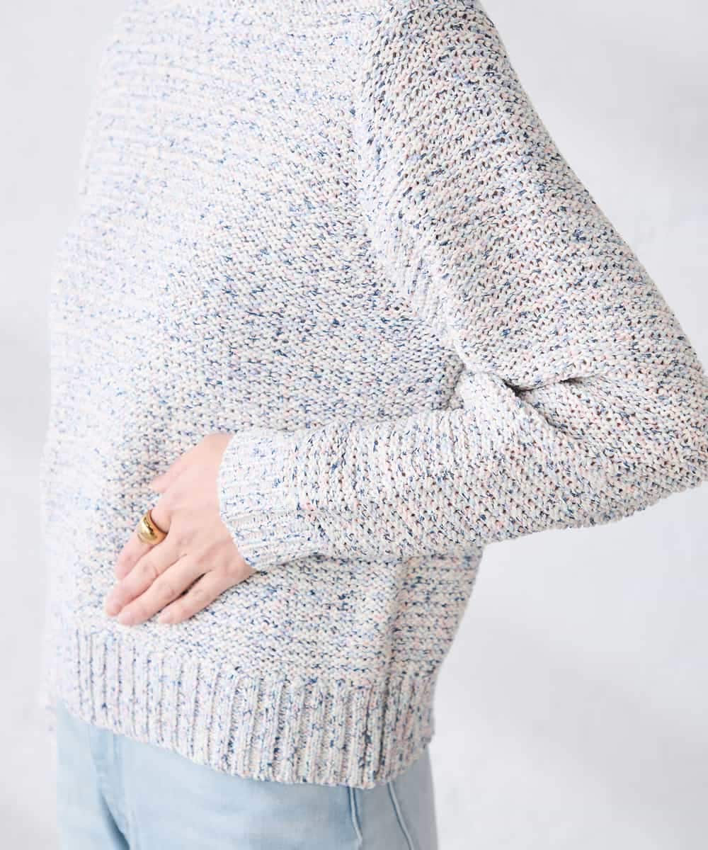 K3FDD14054 a.v.v Elmi(アー・ヴェ・ヴェ) 【低身長サイズ】ミックスヤーンニット ライトブルー