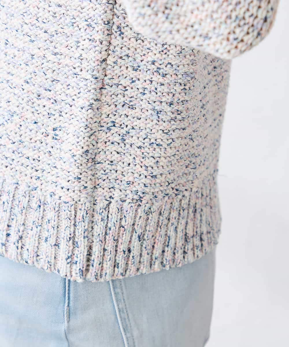 K3FDD14054 a.v.v Elmi(アー・ヴェ・ヴェ) 【低身長サイズ】ミックスヤーンニット ライトブルー