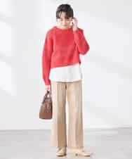 K3FED05049 a.v.v Elmi(アー・ヴェ・ヴェ) 【低身長サイズ】メッシュボーダーニット レッド