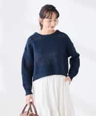 K3FED05049 a.v.v Elmi(アー・ヴェ・ヴェ) 【低身長サイズ】メッシュボーダーニット レッド