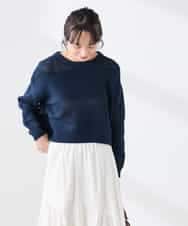 K3FED05049 a.v.v Elmi(アー・ヴェ・ヴェ) 【低身長サイズ】メッシュボーダーニット レッド