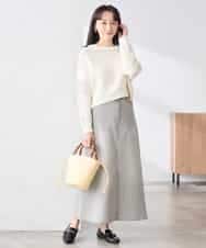 K3FED05049 a.v.v Elmi(アー・ヴェ・ヴェ) 【低身長サイズ】メッシュボーダーニット レッド