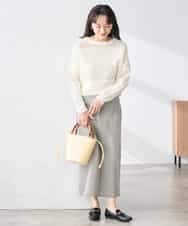 K3FED05049 a.v.v Elmi(アー・ヴェ・ヴェ) 【低身長サイズ】メッシュボーダーニット レッド