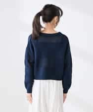 K3FED05049 a.v.v Elmi(アー・ヴェ・ヴェ) 【低身長サイズ】メッシュボーダーニット レッド