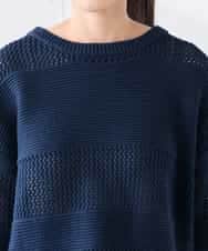 K3FED05049 a.v.v Elmi(アー・ヴェ・ヴェ) 【低身長サイズ】メッシュボーダーニット レッド