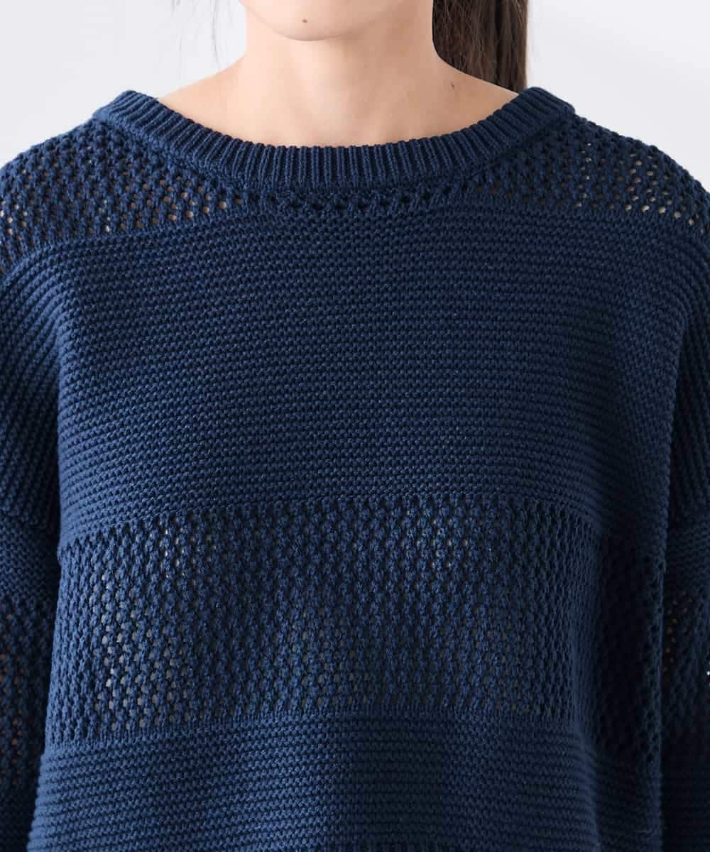 K3FED05049 a.v.v Elmi(アー・ヴェ・ヴェ) 【低身長サイズ】メッシュボーダーニット レッド