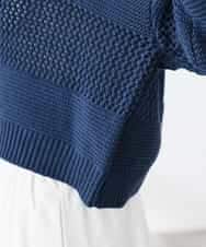 K3FED05049 a.v.v Elmi(アー・ヴェ・ヴェ) 【低身長サイズ】メッシュボーダーニット レッド