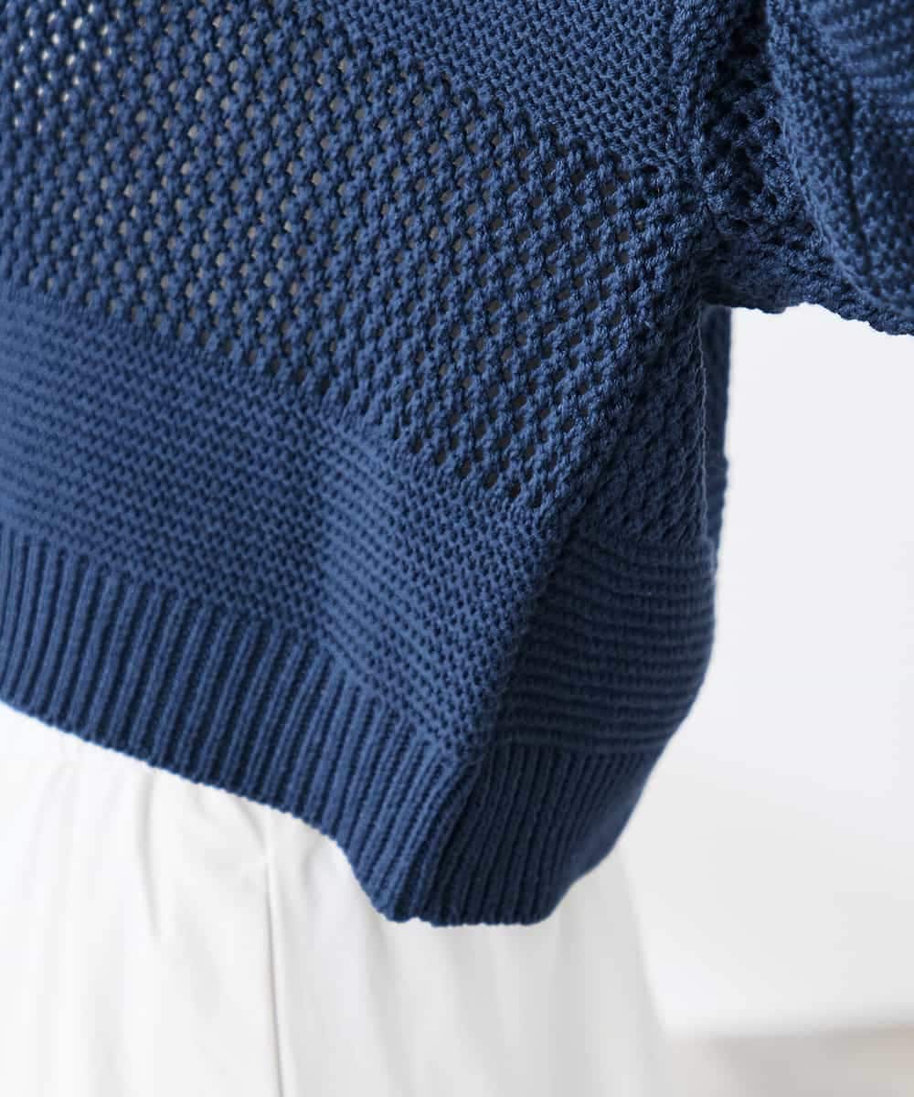 K3FED05049 a.v.v Elmi(アー・ヴェ・ヴェ) 【低身長サイズ】メッシュボーダーニット レッド