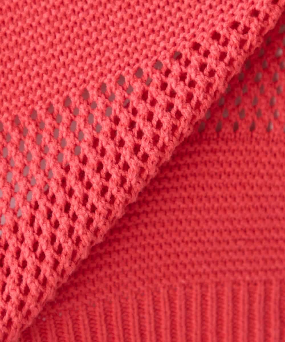 K3FED05049 a.v.v Elmi(アー・ヴェ・ヴェ) 【低身長サイズ】メッシュボーダーニット レッド