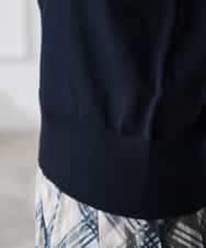 K3FED10049 a.v.v Elmi(アー・ヴェ・ヴェ) 【低身長サイズ】【2WAY】レース衿付ニットプルオーバー ネイビー