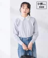 K3FED10049 a.v.v Elmi(アー・ヴェ・ヴェ) 【低身長サイズ】【2WAY】レース衿付ニットプルオーバー ライトグレー