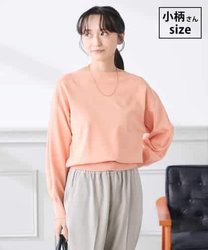 K3FED11044  【低身長サイズ】【洗える/UVカット】ボートネック袖タックニット