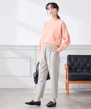 K3FED11044 a.v.v Elmi(アー・ヴェ・ヴェ) 【低身長サイズ】【洗える/UVカット】ボートネック袖タックニット オレンジ