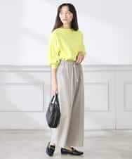 K3FED11044 a.v.v Elmi(アー・ヴェ・ヴェ) 【低身長サイズ】【洗える/UVカット】ボートネック袖タックニット オレンジ