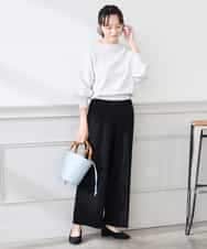 K3FED11044 a.v.v Elmi(アー・ヴェ・ヴェ) 【低身長サイズ】【洗える/UVカット】ボートネック袖タックニット オレンジ