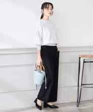 K3FED11044 a.v.v Elmi(アー・ヴェ・ヴェ) 【低身長サイズ】【洗える/UVカット】ボートネック袖タックニット オレンジ