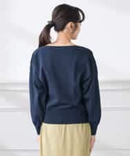 K3FED11044 a.v.v Elmi(アー・ヴェ・ヴェ) 【低身長サイズ】【洗える/UVカット】ボートネック袖タックニット オレンジ