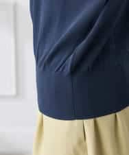 K3FED11044 a.v.v Elmi(アー・ヴェ・ヴェ) 【低身長サイズ】【洗える/UVカット】ボートネック袖タックニット オレンジ