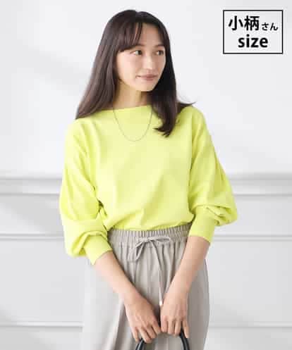 K3FED11044 a.v.v Elmi 【低身長サイズ】【洗える/UVカット】ボートネック袖タックニット