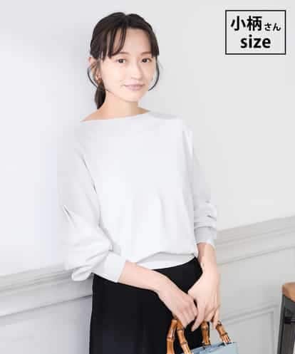 K3FED11044 a.v.v Elmi 【低身長サイズ】【洗える/UVカット】ボートネック袖タックニット