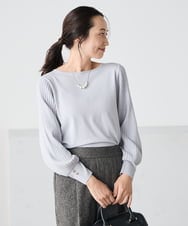 K3FED12044 a.v.v Elmi(アー・ヴェ・ヴェ) 【低身長サイズ】プリーツスリーブニット ネイビー