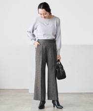 K3FED12044 a.v.v Elmi(アー・ヴェ・ヴェ) 【低身長サイズ】プリーツスリーブニット ネイビー