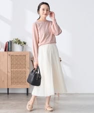 K3FED12044 a.v.v Elmi(アー・ヴェ・ヴェ) 【低身長サイズ】プリーツスリーブニット ネイビー