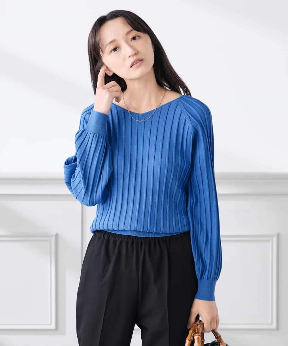 K3FED15044 a.v.v(アー・ヴェ・ヴェ) 【低身長サイズ】【洗える/UVカット】プリーツライクニット ライトイエロー