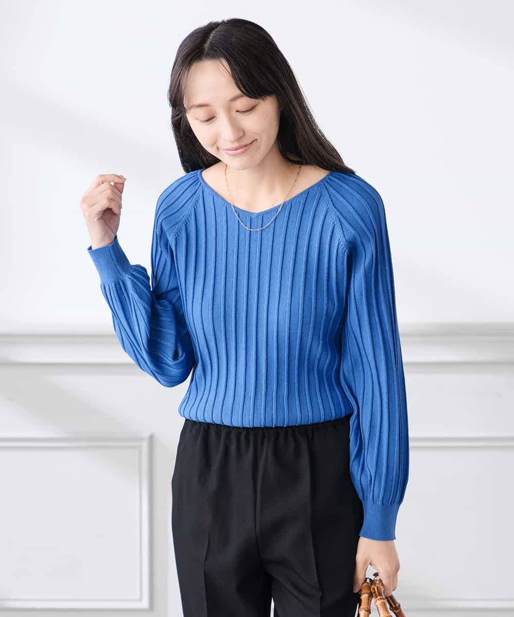 K3FED15044 a.v.v(アー・ヴェ・ヴェ) 【低身長サイズ】【洗える/UVカット】プリーツライクニット ライトイエロー