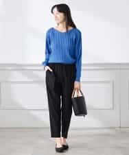 K3FED15044 a.v.v(アー・ヴェ・ヴェ) 【低身長サイズ】【洗える/UVカット】プリーツライクニット ライトイエロー