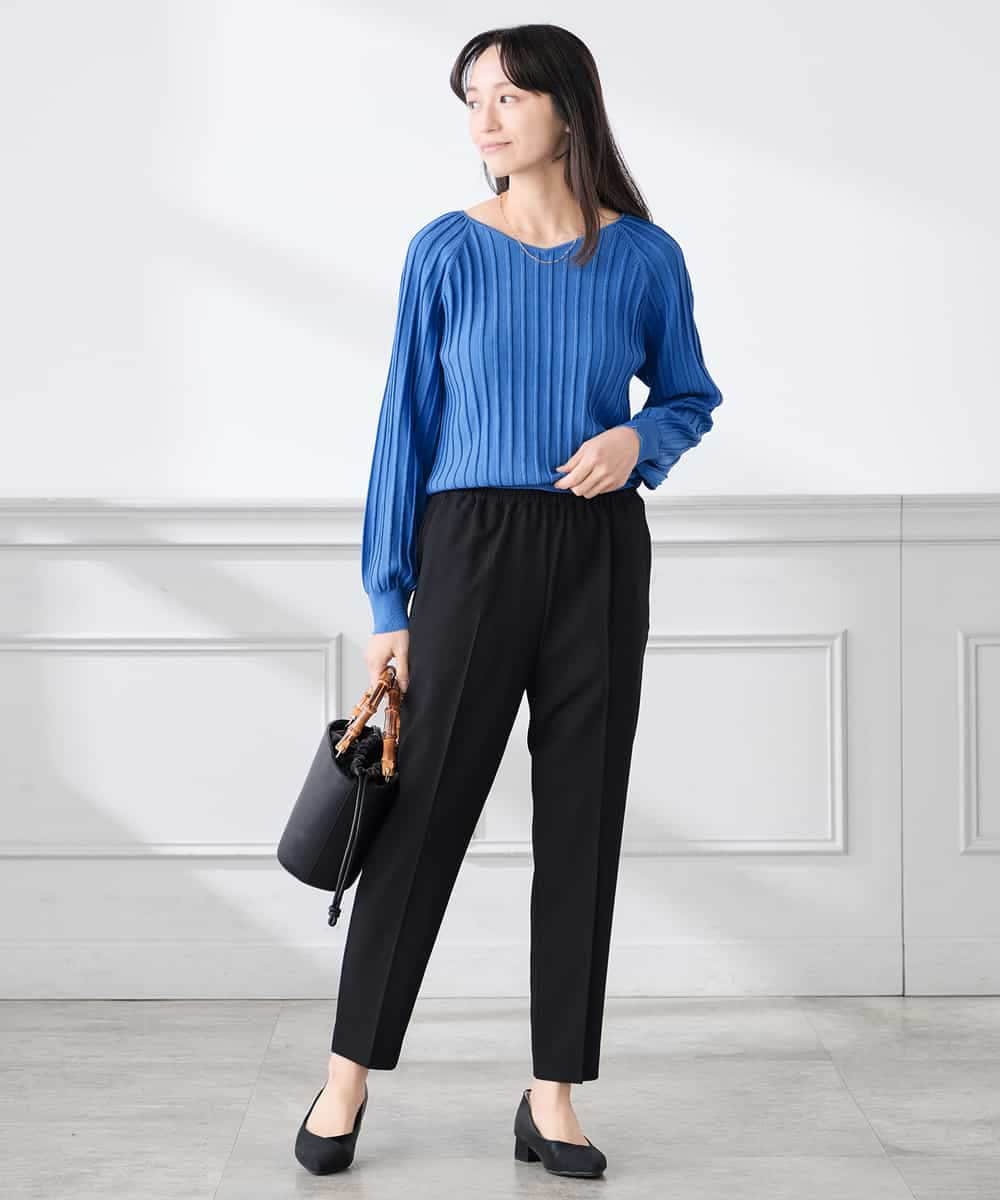 K3FED15044 a.v.v(アー・ヴェ・ヴェ) 【低身長サイズ】【洗える/UVカット】プリーツライクニット ライトイエロー