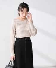 K3FED15044 a.v.v(アー・ヴェ・ヴェ) 【低身長サイズ】【洗える/UVカット】プリーツライクニット ライトイエロー