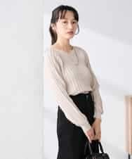 K3FED15044 a.v.v(アー・ヴェ・ヴェ) 【低身長サイズ】【洗える/UVカット】プリーツライクニット ライトイエロー