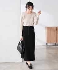 K3FED15044 a.v.v(アー・ヴェ・ヴェ) 【低身長サイズ】【洗える/UVカット】プリーツライクニット ライトイエロー