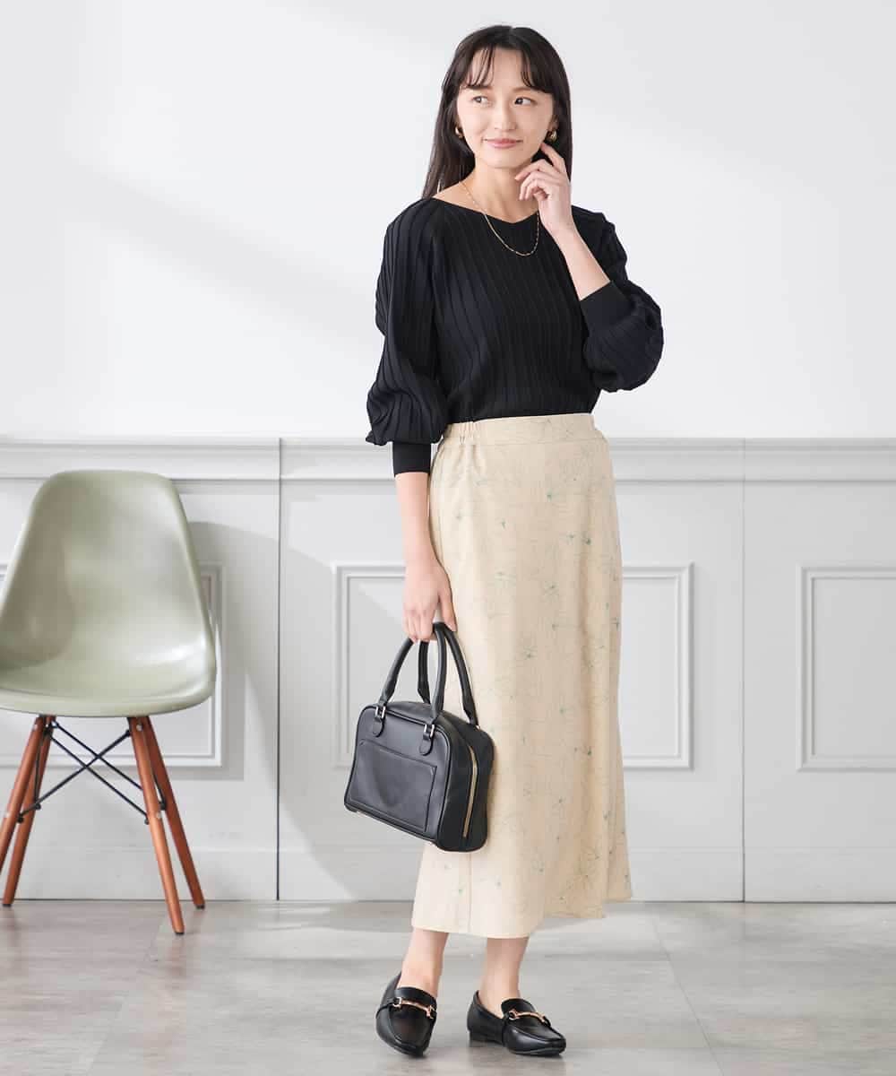 K3FED15044 a.v.v(アー・ヴェ・ヴェ) 【低身長サイズ】【洗える/UVカット】プリーツライクニット ライトイエロー