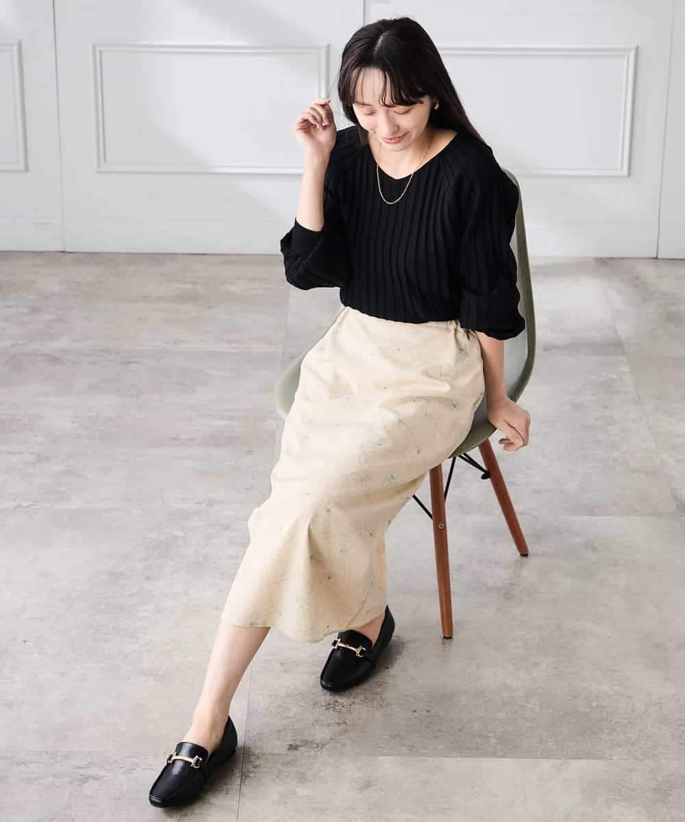 K3FED15044 a.v.v(アー・ヴェ・ヴェ) 【低身長サイズ】【洗える/UVカット】プリーツライクニット ライトイエロー